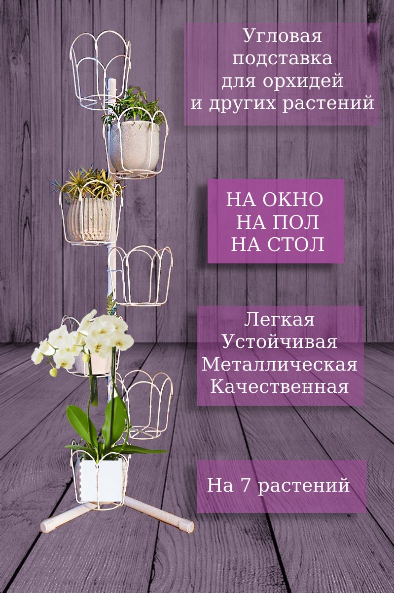 подставка на окно угловая металлическая с ножками. Фото N19